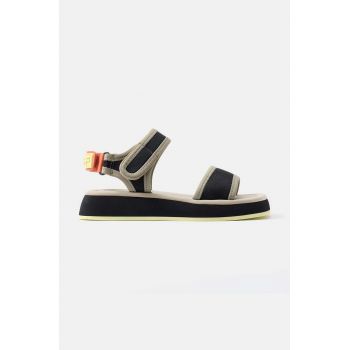 Hoff sandale DEYA femei, culoarea negru, cu platforma, 12439000 ieftine