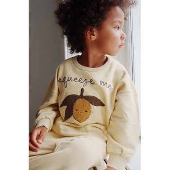 Konges Sløjd bluză copii LOU SWEATSHIRT culoarea bej, cu imprimeu