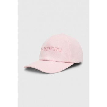 Lanvin șapcă de baseball din bumbac culoarea roz, cu imprimeu