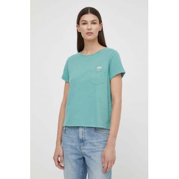 Levi's tricou din bumbac femei, culoarea verde