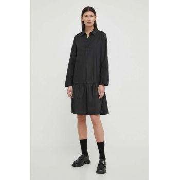 Marc O'Polo rochie culoarea negru, midi, oversize ieftina