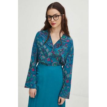 Medicine bluza femei, culoarea turcoaz, modelator de firma originala