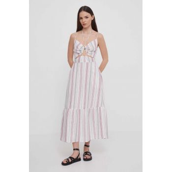 Pepe Jeans rochie din in midi, evazati ieftina