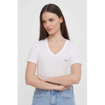 Pepe Jeans tricou din bumbac femei, culoarea alb ieftin