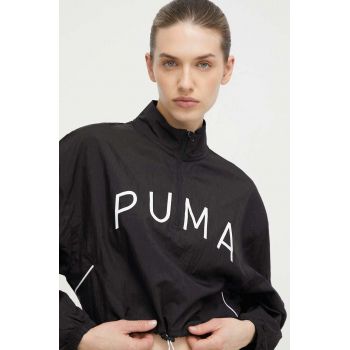 Puma jachetă de antrenament Fit Move culoarea negru, de tranziție, oversize, 524816 ieftina