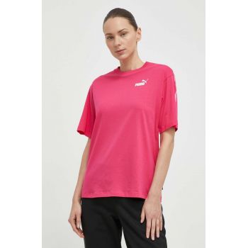 Puma tricou din bumbac femei, culoarea roz, 675994 ieftin