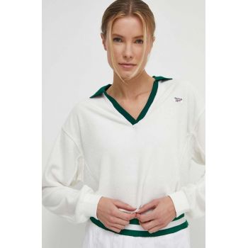 Reebok Classic bluza Retro Court femei, culoarea alb, modelator, 100076084 ieftin