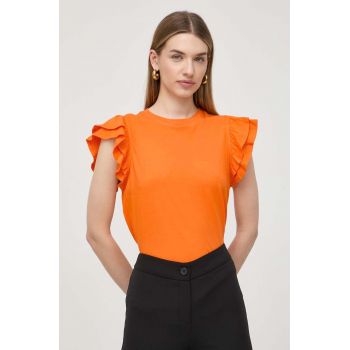 Silvian Heach tricou din bumbac culoarea portocaliu de firma original