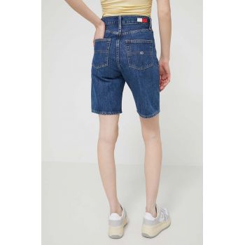 Tommy Jeans pantaloni scurți femei, uni, high waist DW0DW17634