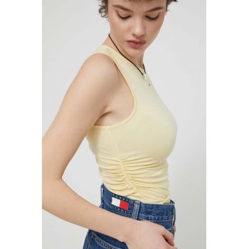 Tommy Jeans top culoarea galben