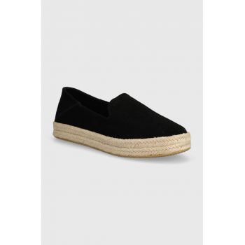 Toms espadrile Carolina culoarea negru, cu platforma, 10020690