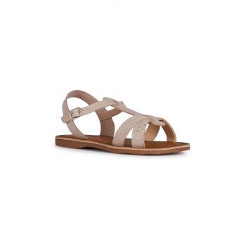 Geox sandale din piele pentru copii culoarea roz ieftine