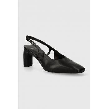 Vagabond Shoemakers pantofi de piele VENDELA culoarea negru, cu toc drept, cu toc deschis, 5723-101-20 de firma originali