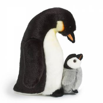 Mama si puiul - Pinguin 27 cm - Jucarie de plus Living Nature de firma originala