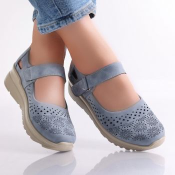 Pantofi dama casual Albastri din Piele Ecologica Tiga ieftini la reducere