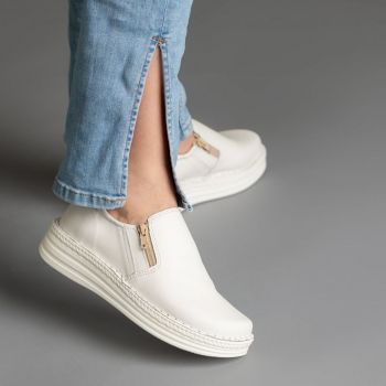 Pantofi piele naturala 9300 alb de firma originali