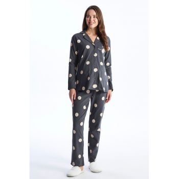 Pijama din amestec de bumbac cu buline de firma originale