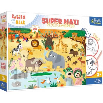 Puzzle Trefl Primo 24 Super Maxi Babies And The Bear In Safari