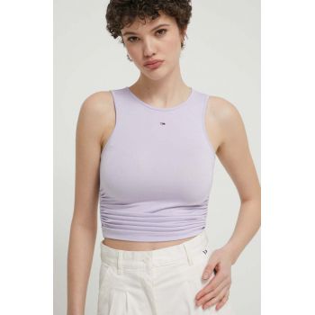 Tommy Jeans top culoarea violet