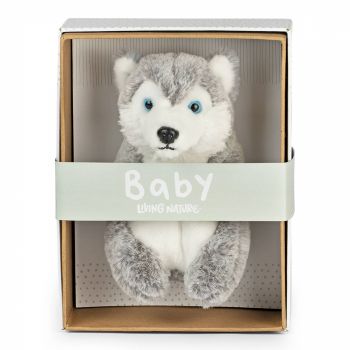 Husky Bebelus 17 cm in cutie - Jucarie de plus Living Nature la reducere