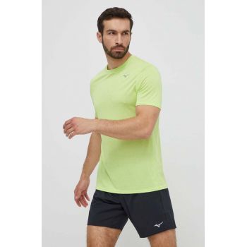 Mizuno tricou de alergare Impulse culoarea verde, melanj