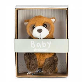Pui de Panda Rosu Bebelus 17cm in cutie- Jucarie de plus Living Nature de firma originala