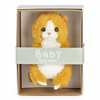 Pui de Pisica Ginger 17 cm in cutie - Jucarie de plus Living Nature de firma originala