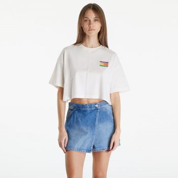 Tommy Jeans Oversized Cropped Summer Flag Tee Ancient White ieftin