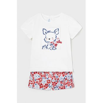 Set de tricou de bumbac si pantaloni scurti cu model ieftin