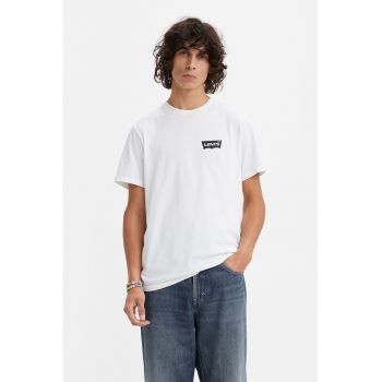 Tricou din bumbac cu decolteu la baza gatului