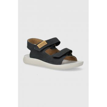 Geox sandale din năbuc pentru copii SANDAL LIGHTFLOPPY culoarea albastru marin