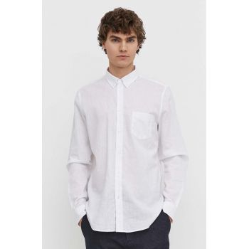 Samsoe Samsoe camasa de in barbati, culoarea alb, cu guler button-down, regular