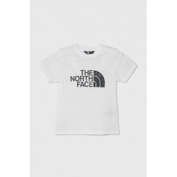 The North Face tricou copii EASY TEE culoarea alb, cu imprimeu