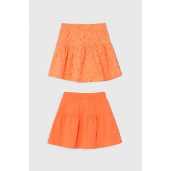 zippy fusta din bumbac pentru copii 2-pack culoarea portocaliu, mini, evazati ieftina