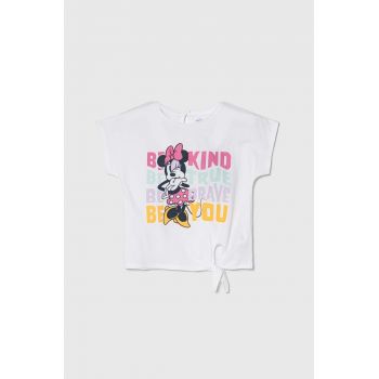 zippy tricou de bumbac pentru copii x Disney culoarea alb