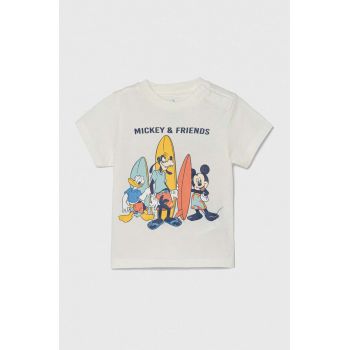 zippy tricou din bumbac pentru bebelusi x Disney culoarea bej, cu imprimeu