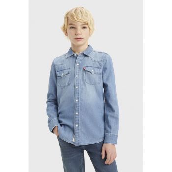 Camasa de denim cu buzunare pe piept