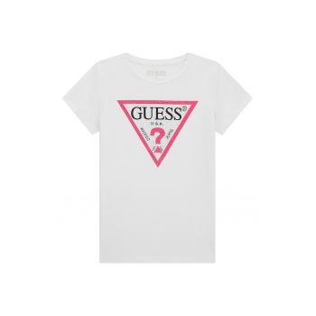 Tricou cu imprimeu logo si strasuri