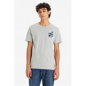 Tricou din bumbac cu decolteu la baza gatului