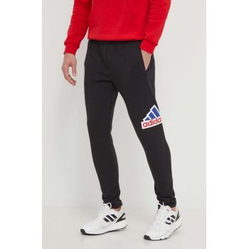 adidas pantaloni de trening culoarea negru, cu imprimeu, IS3232 ieftini