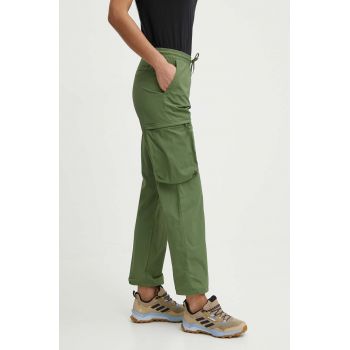 Columbia pantaloni de exterior Boundless Trek Cargo culoarea verde, drept, high waist, 2073011