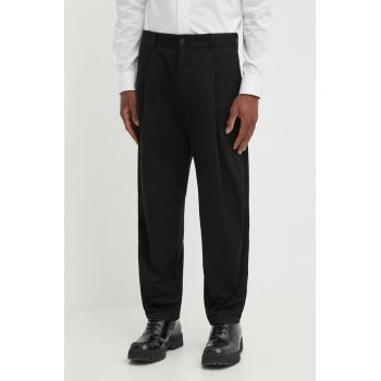 Diesel pantaloni P-ARTHUR bărbați, culoarea negru, cu fason chinos, A11096.0HJAH de firma originali