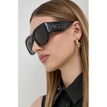 Gucci ochelari de soare femei, culoarea negru