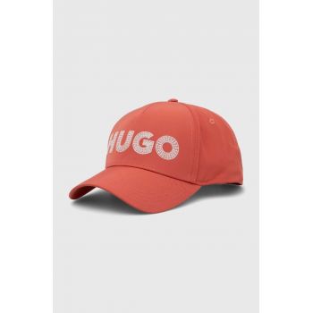 HUGO șapcă culoarea roz, cu imprimeu 50515963 ieftina