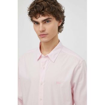 Levi's camasa barbati, culoarea roz, cu guler clasic, slim de firma originala