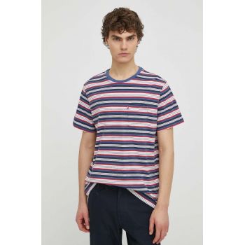 Levi's tricou din bumbac barbati, culoarea violet, cu imprimeu ieftin