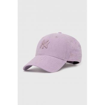 New Era sapca culoarea violet, cu imprimeu, LOS ANGELES DODGERS ieftina