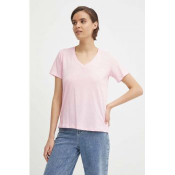 Pepe Jeans tricou din bumbac femei, culoarea roz