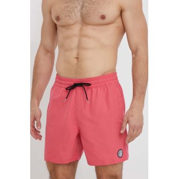 Volcom pantaloni scurti de baie culoarea roz ieftin