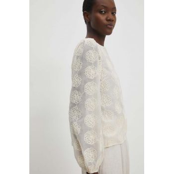Answear Lab bluza femei, culoarea bej, in modele florale de firma originala